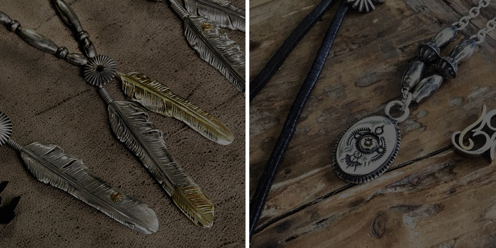 Men's jewellery including Japanese silver and leather accessories