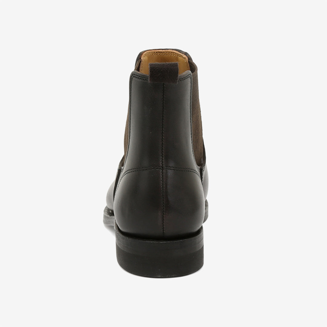 Moto Chelsea boots black horsebutt leather handmade Japan back