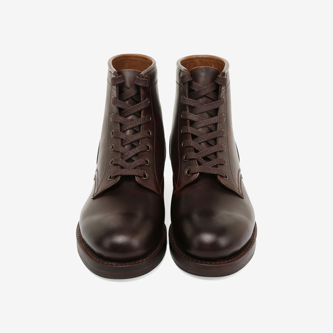 Moto Motor Lot 1020 Italian horsebutt service boots brown vintage leather boots Japan front