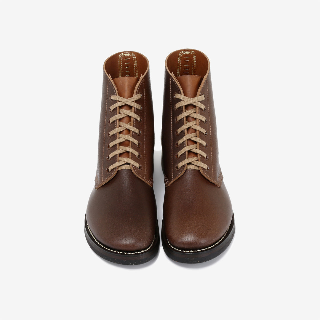 Skoob Infantry Service Boots Horween waxed flesh leather front view