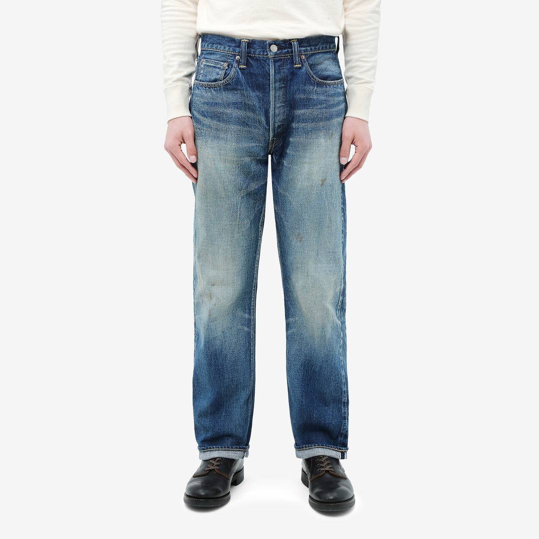 Fullcount 1101 Badass selvedge denim used wash regular straight jeans Japan exclusive image 1
