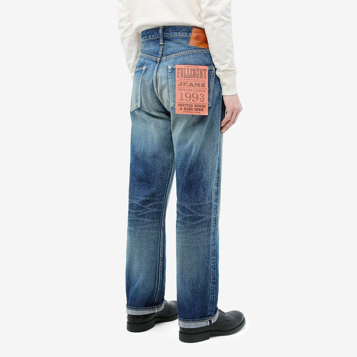Fullcount 1101 Badass selvedge denim used wash regular straight jeans Japan exclusive side back
