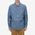Deluxeware 7623 7oz selvedge chambray work shirt light indigo wear image front