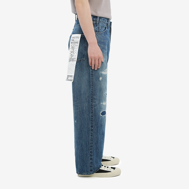 Brú na Bóinne 7777A 13.5oz Selvedge Denim - Patchwork Vintage Wash Wide Tapered Fit Made in Japan Wear Image Side