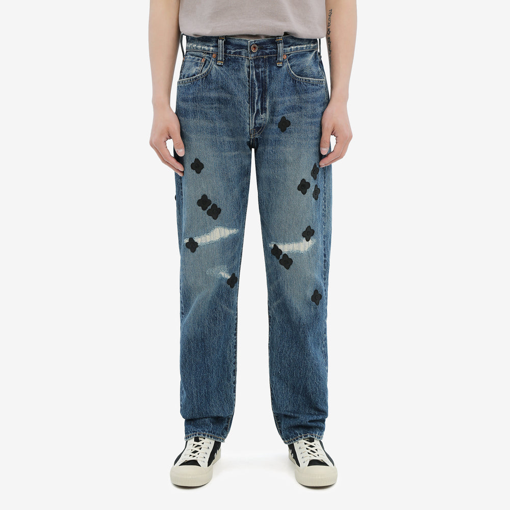 Bru Na Boinne 7772A Midnight Flowers jeans relaxed tapered fit front view