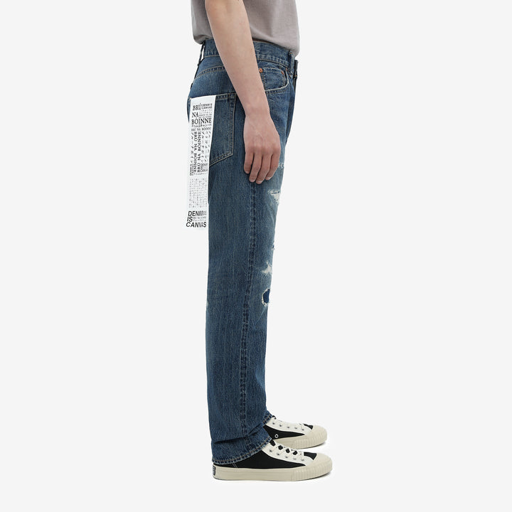 Brú na Bóinne 7776A 13.5oz Selvedge Denim - Patchwork Vintage Wash Made in Japan Wear Image Side View