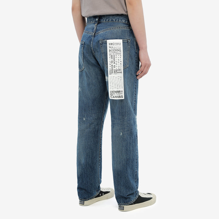 Brú na Bóinne 7776A 13.5oz Selvedge Denim - Patchwork Vintage Wash Made in Japan Wear Image Back Side