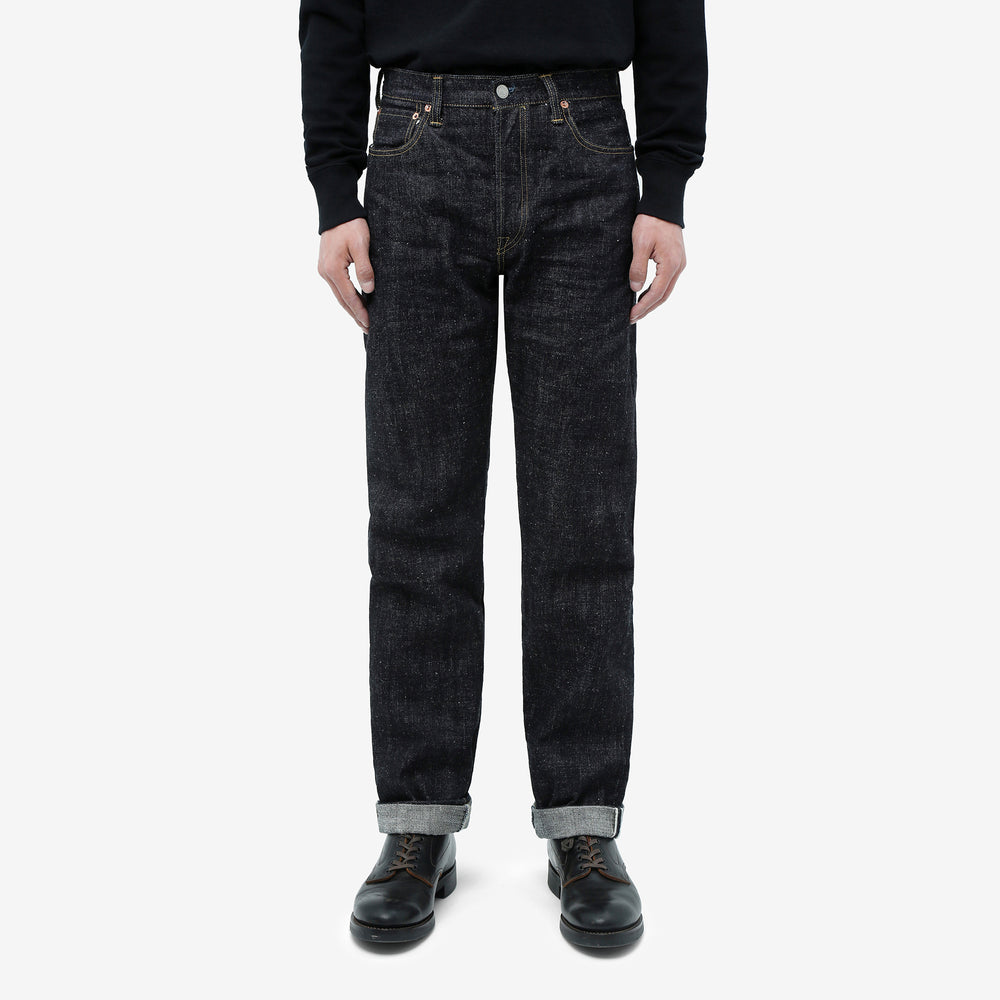 OMOTO DENIM 0611 15.5oz Slub Nep Selvedge Denim Relaxed Tapered Fit - Model Front View