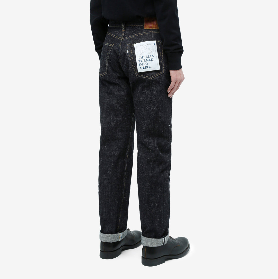 Omoto Denim 0611 15.5oz slub nep selvedge denim relaxed tapered jeans Japan wear image back side