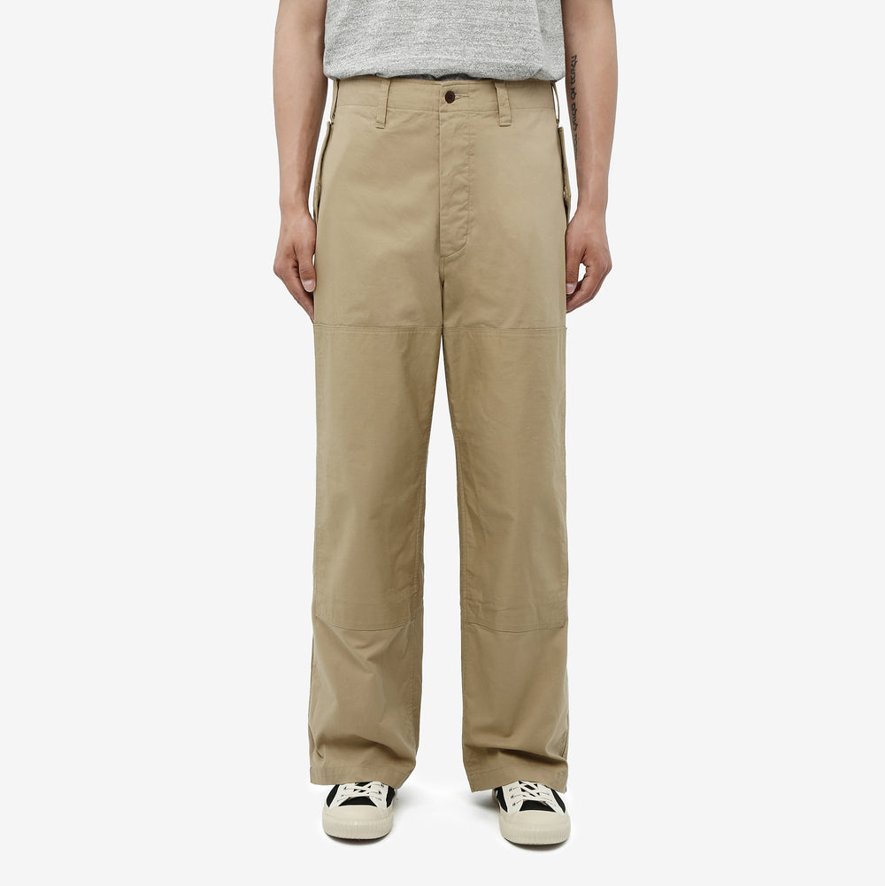 Wasew WSW-26S-011 Military Double Knee Work Pants - Beige | Made in Japan | Front Fit