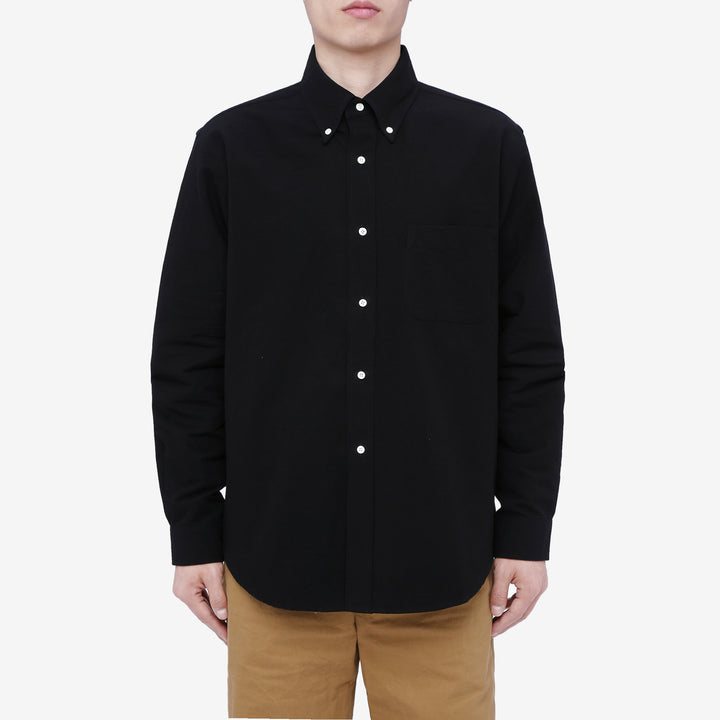 Wasew WSW-016 Schonherr loom button down oxford shirt made in Japan long sleeve cotton shirt wear image front view