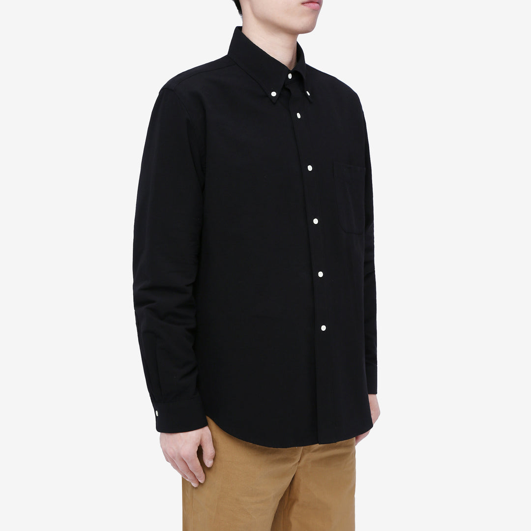 Wasew WSW-016 Schonherr loom button down oxford shirt made in Japan long sleeve cotton shirt wear image side view