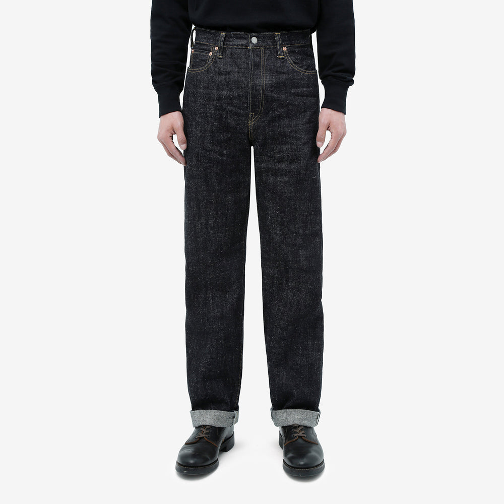 OMOTO DENIM 0811 15.5oz Slub Nep Selvedge Denim Wide Straight Fit - Model Front View