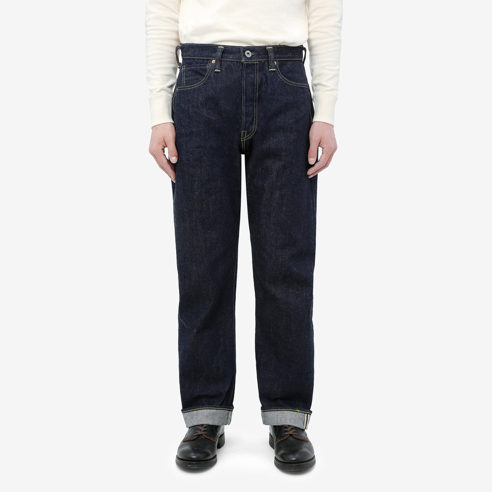 Boncoura 43XX WWII Natural Indigo Dyed Selvedge Denim 15th Anniversary Model wear image front view