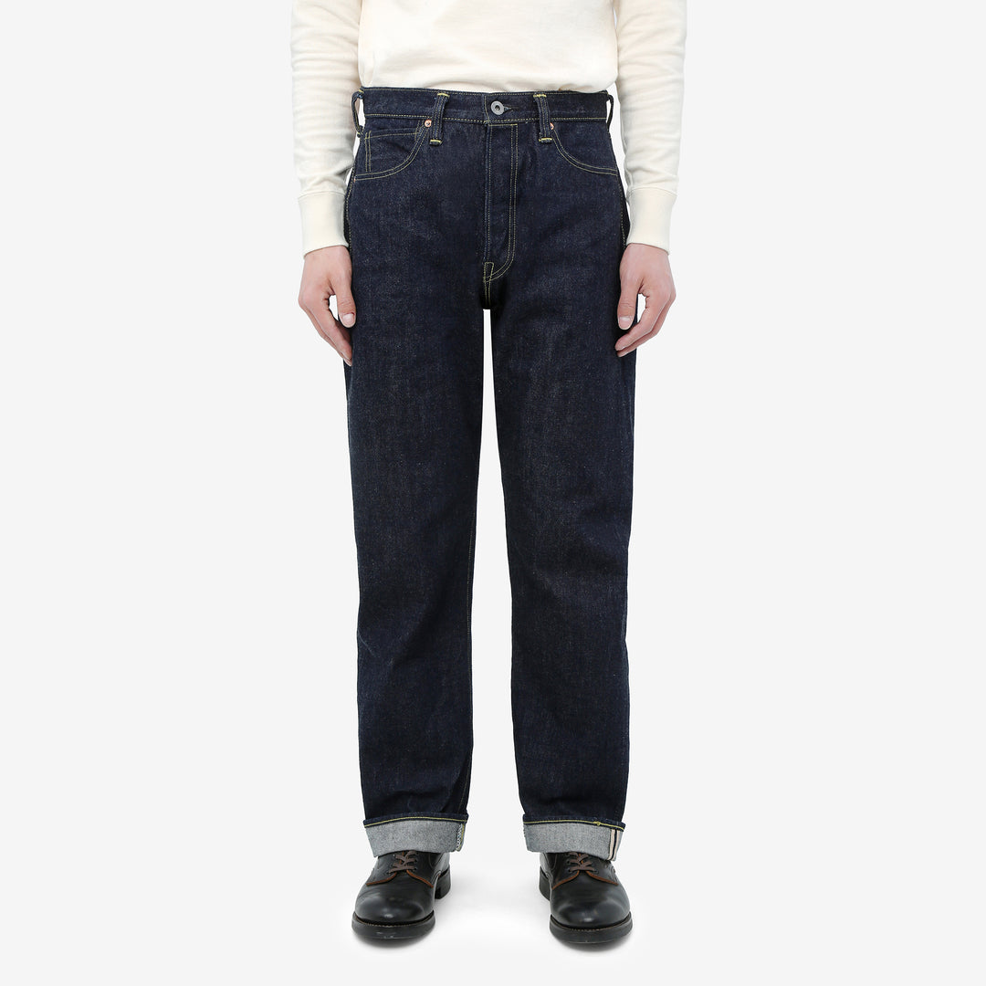Boncoura 43XX WWII Natural Indigo Dyed Selvedge Denim 15th Anniversary Model Made in Japan wear image front