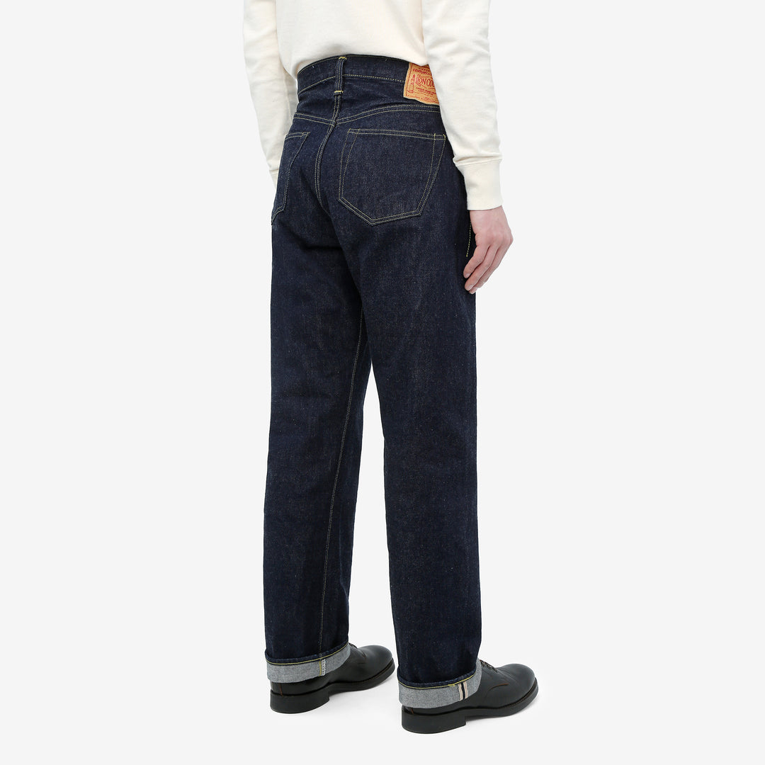Boncoura 43XX WWII Natural Indigo Dyed Selvedge Denim 15th Anniversary Model Made in Japan back side view wear image
