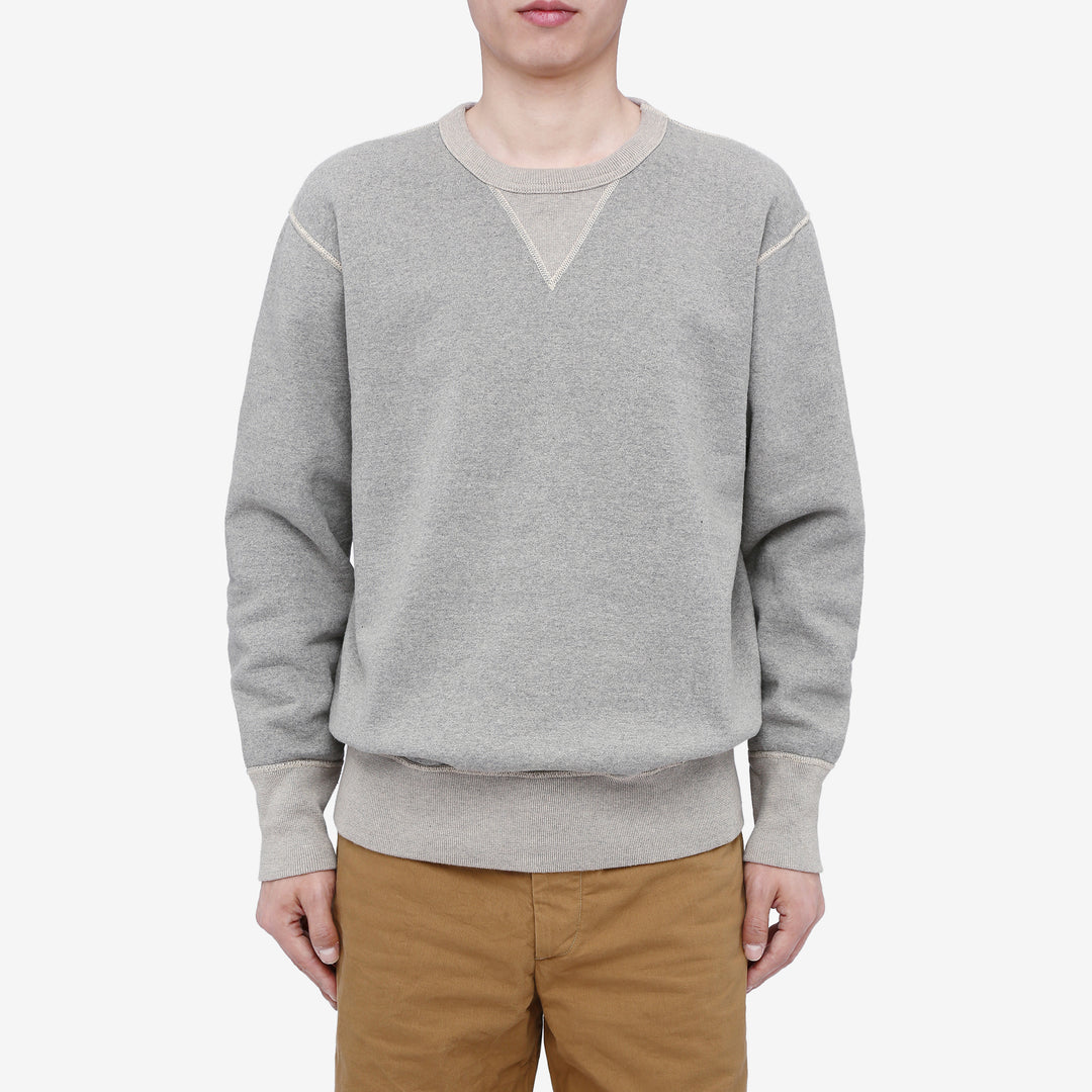 Deluxeware S101-00 loopwheeled sweatshirt made in Japan heavyweight crew neck grey