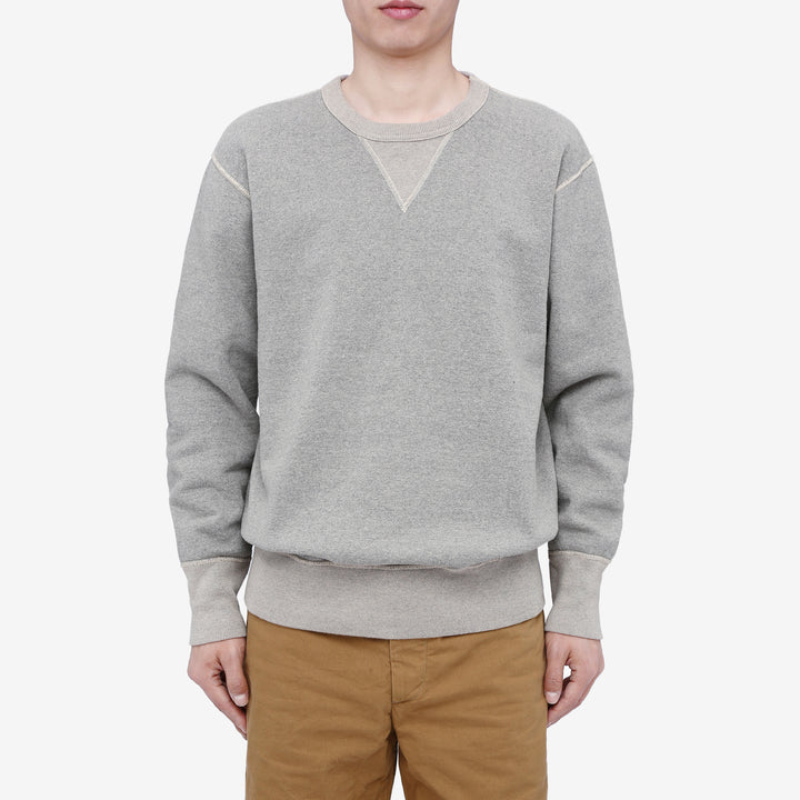Deluxeware S101-00 loopwheeled sweatshirt made in Japan heavyweight crew neck grey