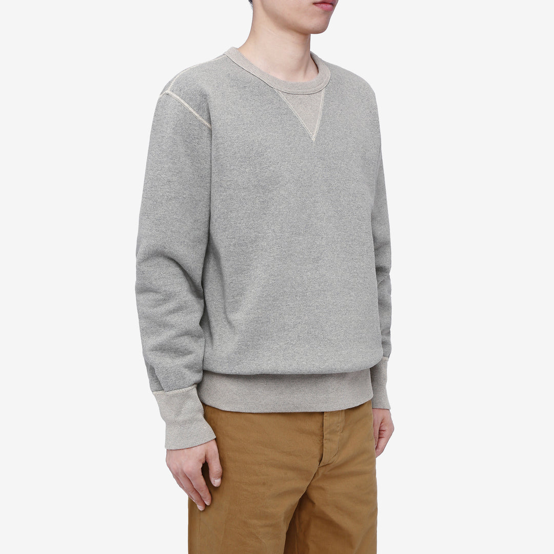Deluxeware S101-00 loopwheeled sweatshirt made in Japan heavyweight crew neck grey