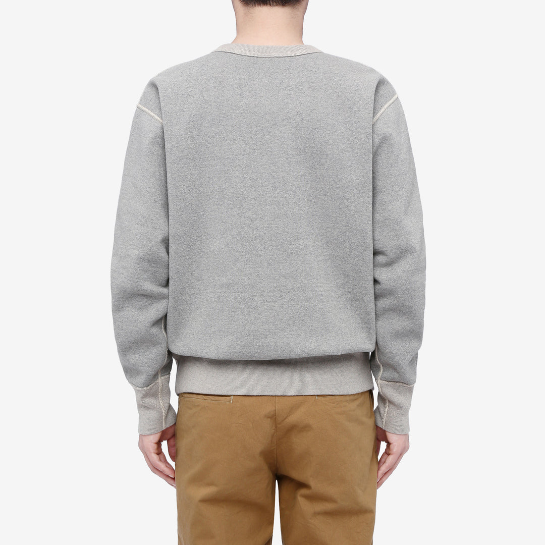 Deluxeware S101-00 loopwheeled sweatshirt made in Japan heavyweight crew neck grey