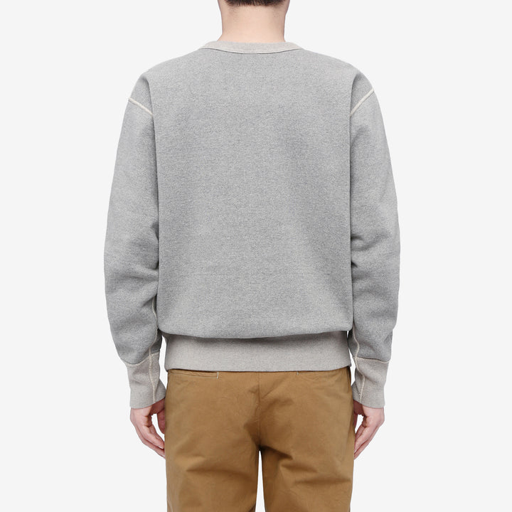 Deluxeware S101-00 loopwheeled sweatshirt made in Japan heavyweight crew neck grey
