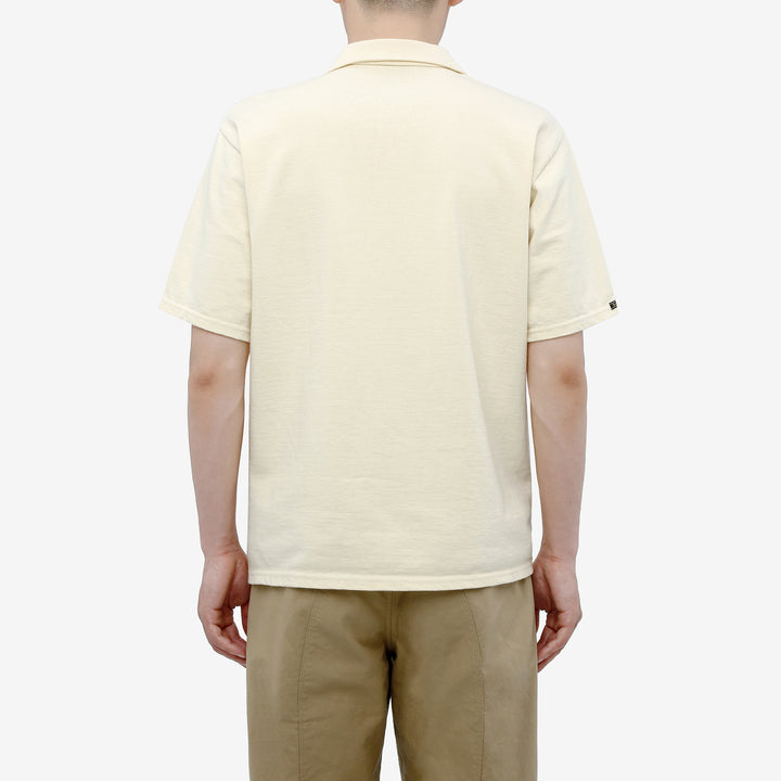 Deluxeware OCTS-00 12.5oz Loopwheeled Polo Shirt Made in Japan Ash Yellow Wear Image Back View