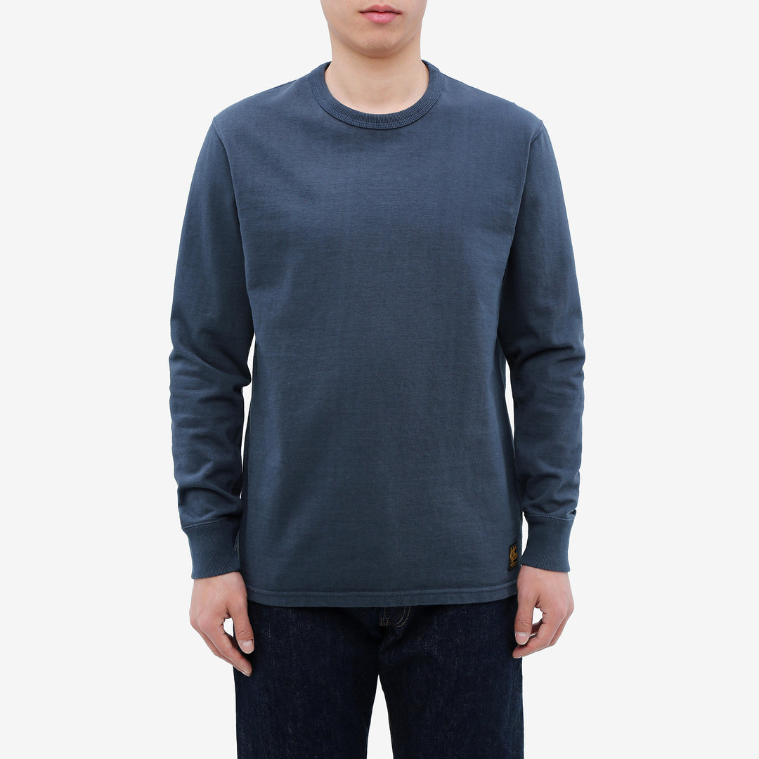 Deluxeware DXTL-00 12.5oz loopwheeled long sleeve t-shirt made in Japan ultra heavyweight blue