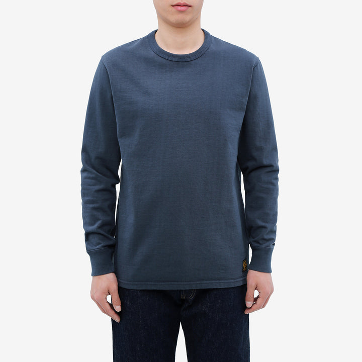 Deluxeware DXTL-00 12.5oz loopwheeled long sleeve t-shirt made in Japan ultra heavyweight blue