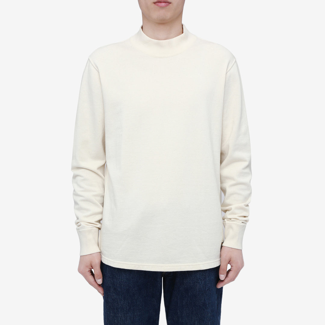 Deluxeware M300 “Azuma-Knit” Lightweight Mock Neck Sweatshirt Made in Japan Natural Wear Image Front View