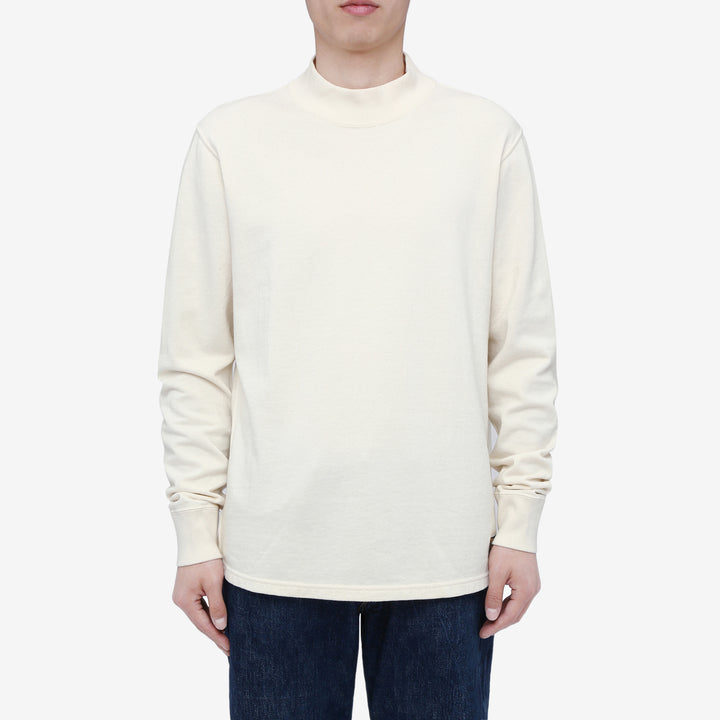 Deluxeware M300 “Azuma-Knit” Lightweight Mock Neck Sweatshirt Made in Japan Natural Wear Image Front View