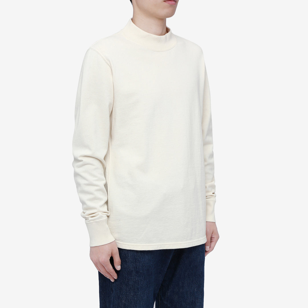 Deluxeware M300 “Azuma-Knit” Lightweight Mock Neck Sweatshirt Made in Japan Natural Wear Image Front Side View