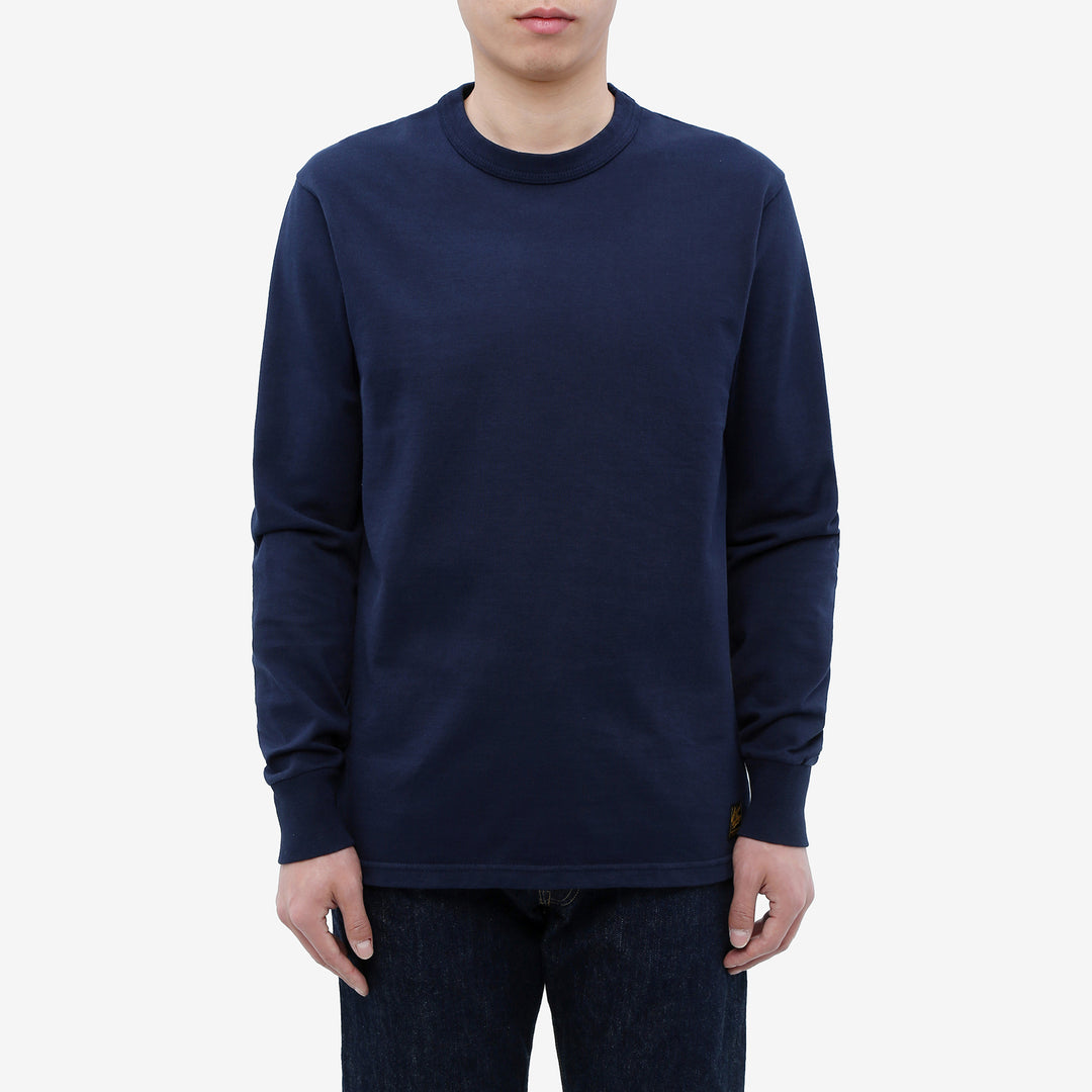 Deluxeware SDTL-00 10.5oz loopwheeled long sleeve t-shirt made in Japan heavyweight crew neck blue