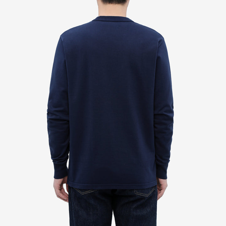 Deluxeware SDTL-00 10.5oz loopwheeled long sleeve t-shirt made in Japan heavyweight crew neck blue