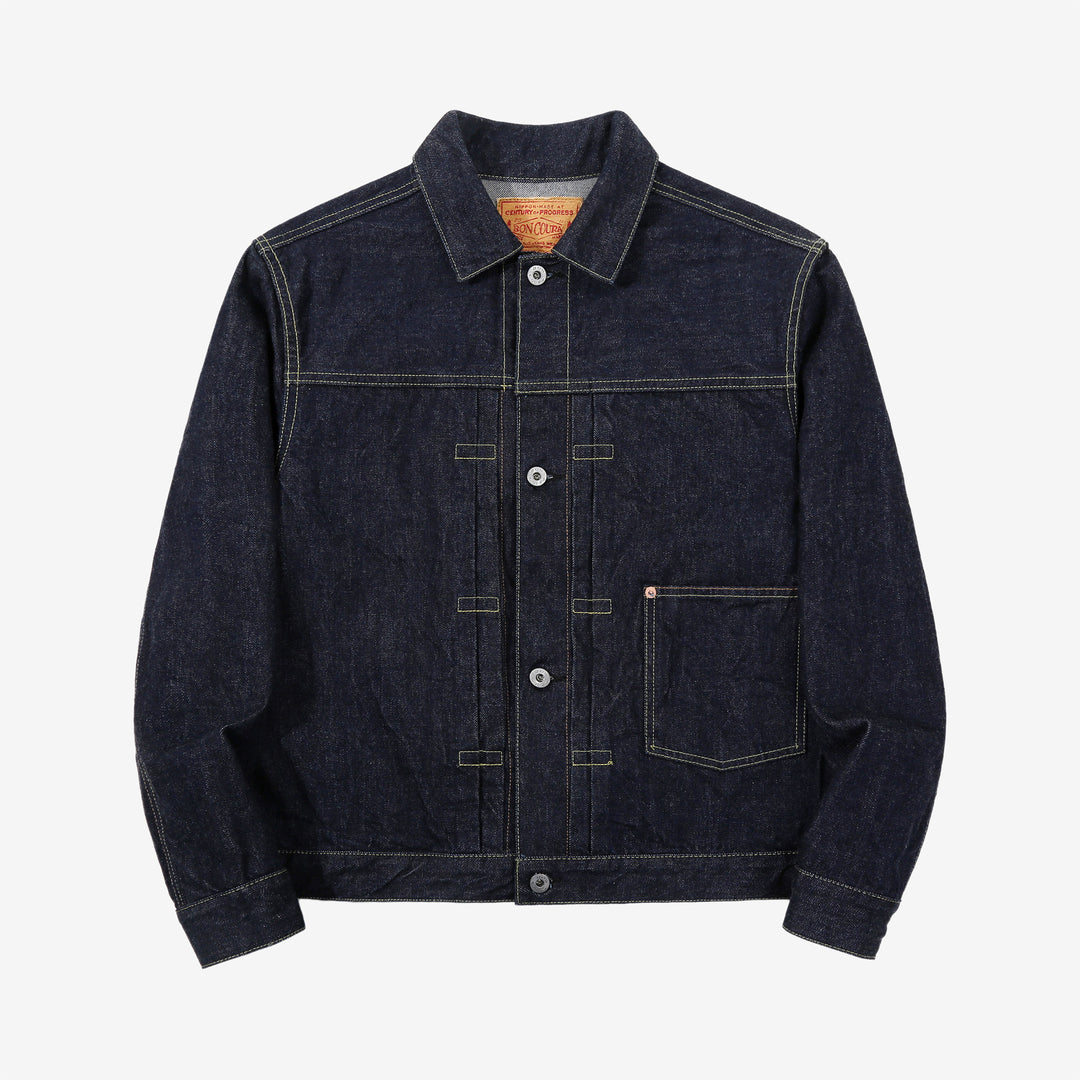 Boncoura 43 WWII Natural Indigo Dyed Type 1 Denim Jacket - 15th Anniversary Model front