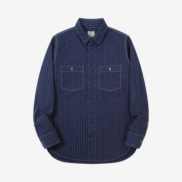 DALEE’S & CO. Signal Savvy Indigo Wabash Work Shirt – Front View
