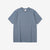 UES recycled denim short sleeve T-shirt made in Japan indigo heather blue front view
