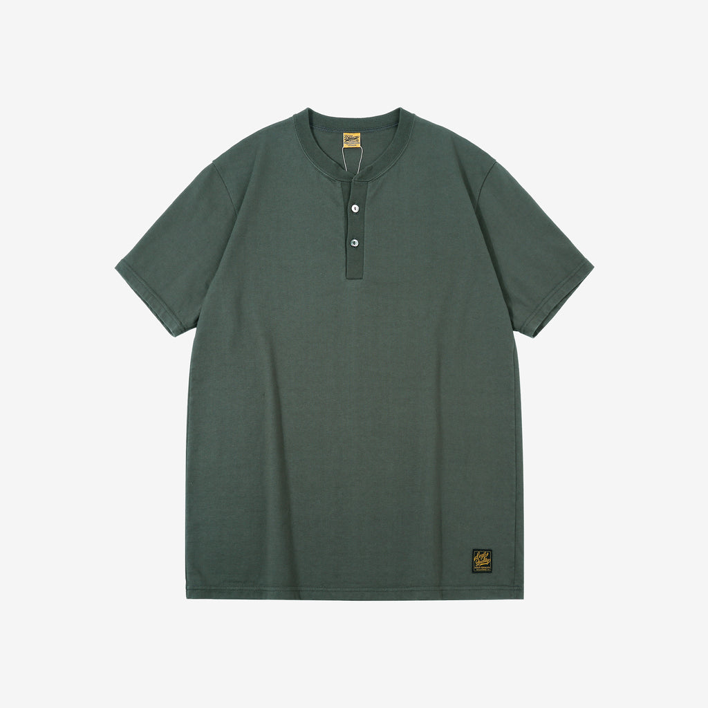 Deluxeware SDHT-00 10.5oz loopwheeled henley t-shirt made in Japan heavyweight green grey