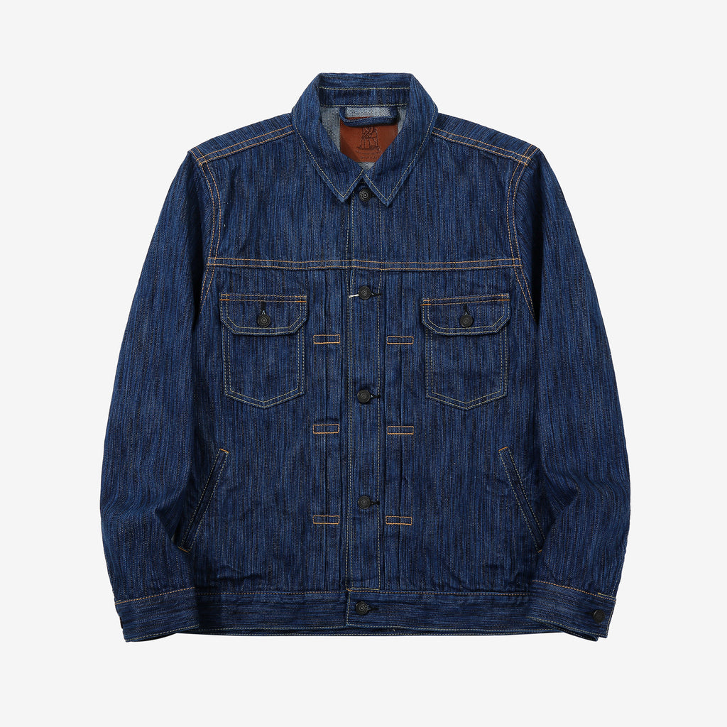 Pure Blue Japan 6225-L 14.5oz Waterfall Denim Type 2 Jacket - Light Indigo Front View