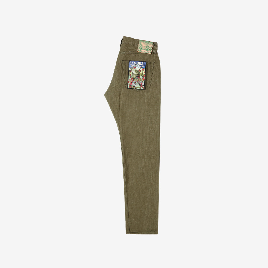 Samurai Jeans S0150GNX Uguisu 17oz selvedge denim classic straight fit full view