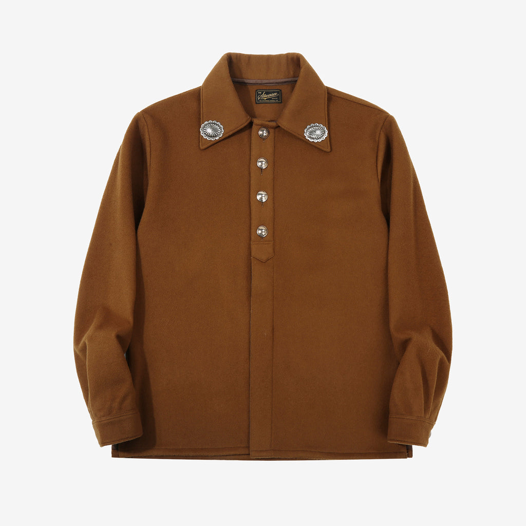 Stevenson Overall Brave Man BM2 Navajo shirt golden brown front view