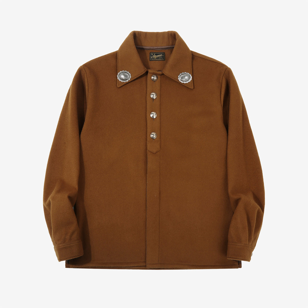 Stevenson Overall Brave Man BM2 Navajo shirt golden brown front view