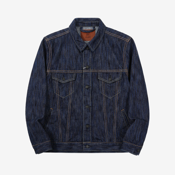 Pure Blue Japan 6226-D 14.5oz Waterfall Denim Type 3 Jacket Dark Indigo Made in Japan Selvedge Denim Jacket Front View