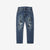 Brú na Bóinne 7772A 13.5oz Selvedge Denim - Midnight Flowers Vintage Wash Front View
