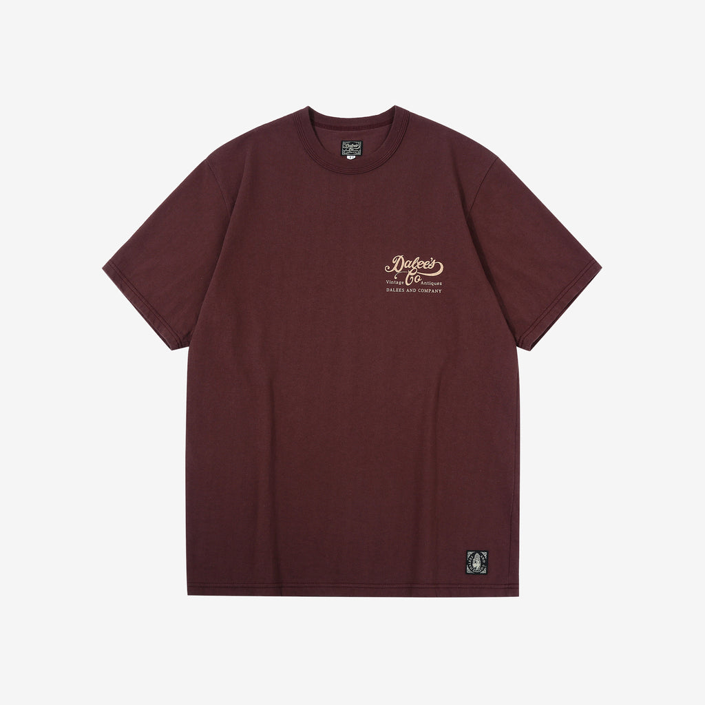 Dalee’s & Co. DLSB-001 8oz loopwheel logo T-shirt made in Japan bordeaux