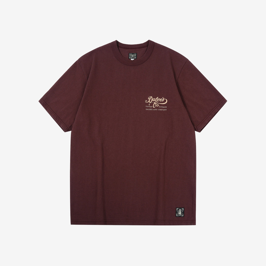 Dalee’s & Co. DLSB-001 8oz loopwheel logo T-shirt made in Japan bordeaux
