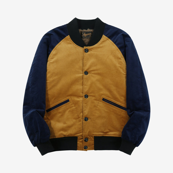 Stevenson Overall GA1 Golden Era Athletic jacket navy mustard front view