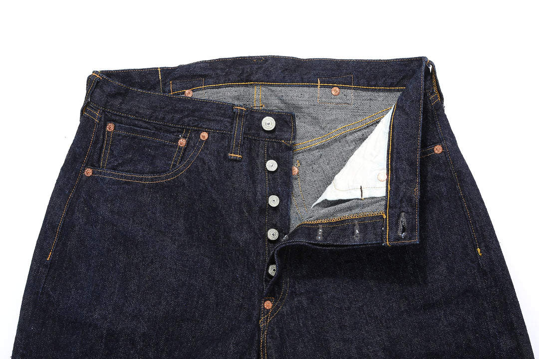 Freewheelers 2232012 Lot 601XXC 1937 14oz Selvedge Denim – Button Fly and Pocket Bag Detail