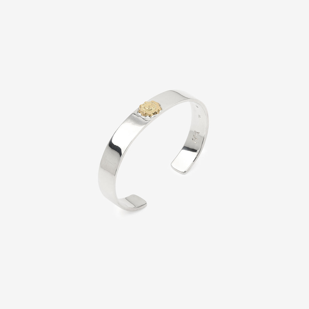 Moto BC-01G eagle silver bangle K18 gold accent native style handmade bracelet Japan