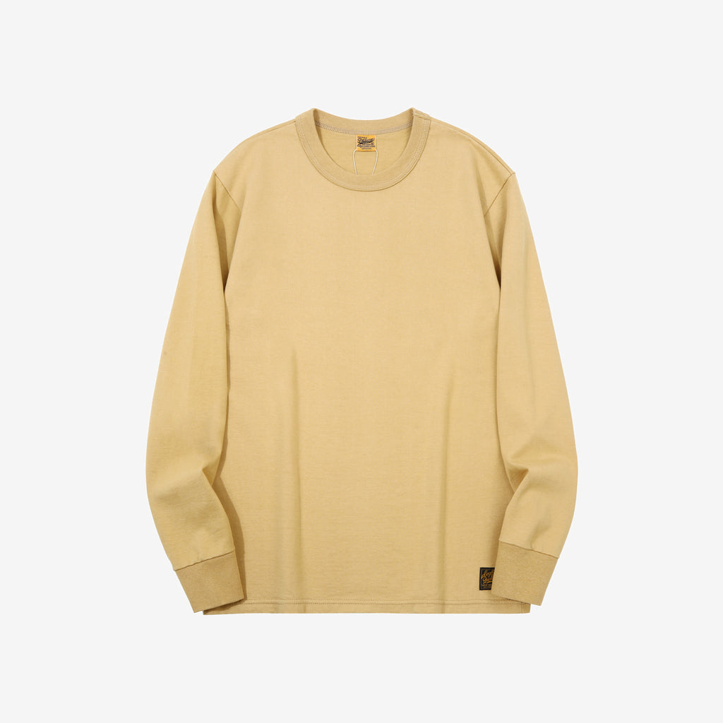 Deluxeware SDTL-00 10.5oz loopwheeled long sleeve t-shirt made in Japan heavyweight crew neck yellow