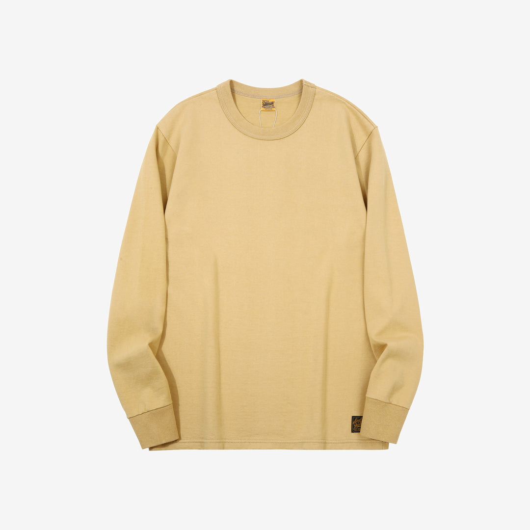 Deluxeware SDTL-00 10.5oz loopwheeled long sleeve t-shirt made in Japan heavyweight crew neck yellow